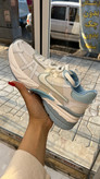 کفش و کتانی نایک مدل v2k run رنگ سفید وآبی پاستیلی
