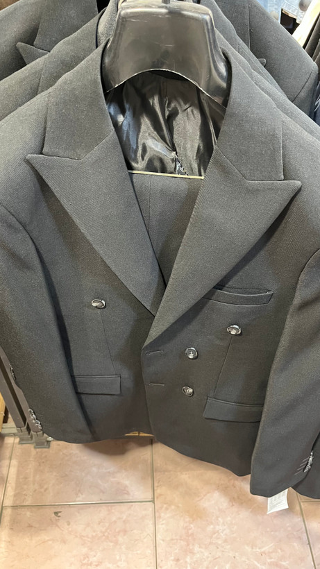 کت شلوار مردانه رنگ مشکی شش دکمه دبل برست برند massimo dutti