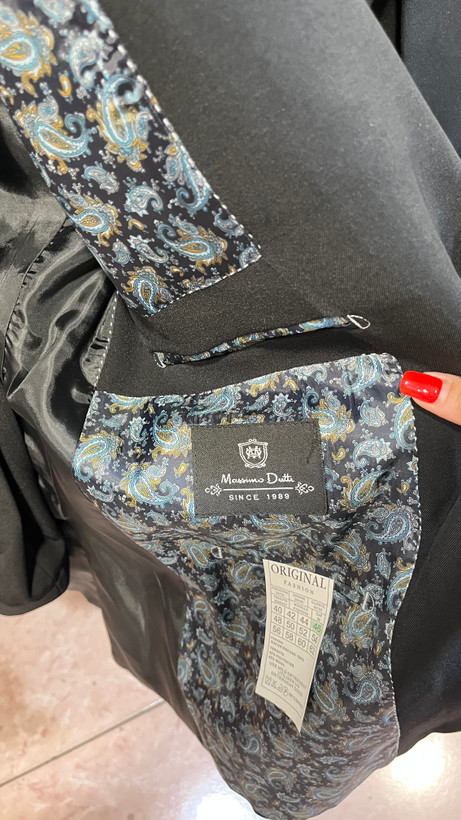 کت شلوار مردانه رنگ مشکی شش دکمه دبل برست برند massimo dutti